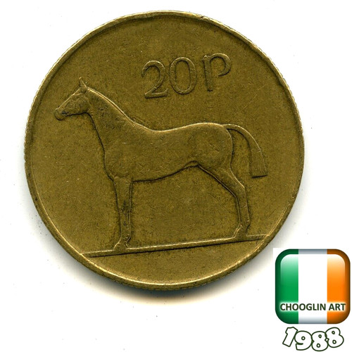 Irish 1988 twenty pence 20p - an,