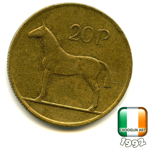 Irish 1992 twenty - 1992, 20p