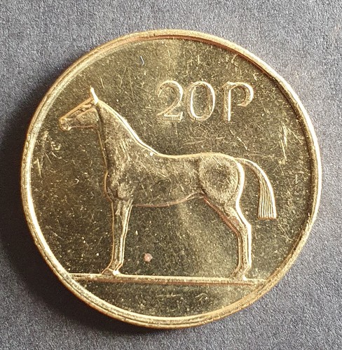 Old irish coin 20p horse - irish,